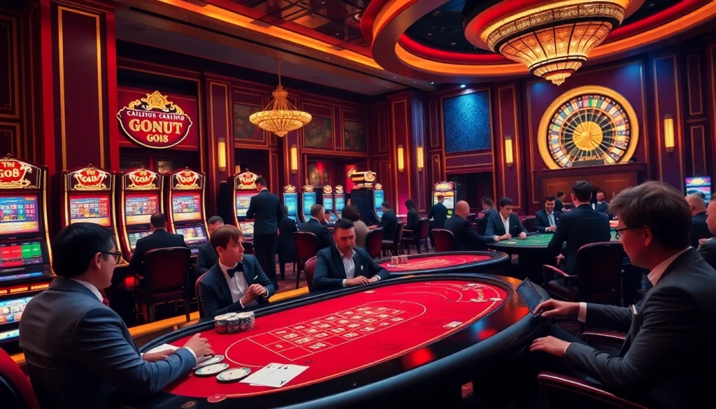 Go8 casino players enjoying an opulent gambling experience at luxurious tables.