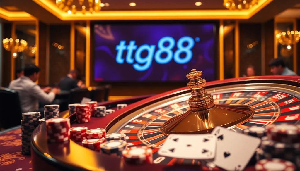 Players enjoying a dynamic roulette game at tg88 casino, showcasing excitement and high stakes.