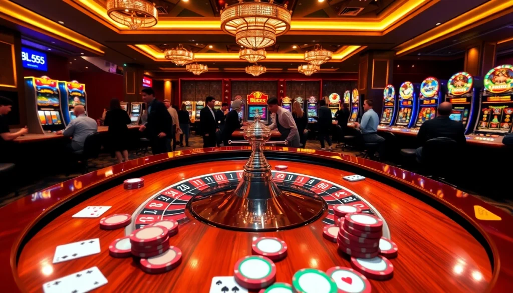 Experience the excitement of Bl555 with poker and roulette games in an upscale casino ambiance.
