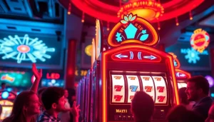 Menangkan jackpot dengan slot deposit 1000 di mesin slot yang ramai dan berwarna cerah.