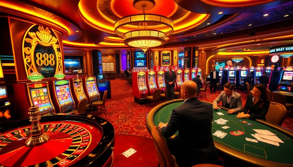 Exciting casino activities with 888 new roulette, slot machines, and poker games in action.