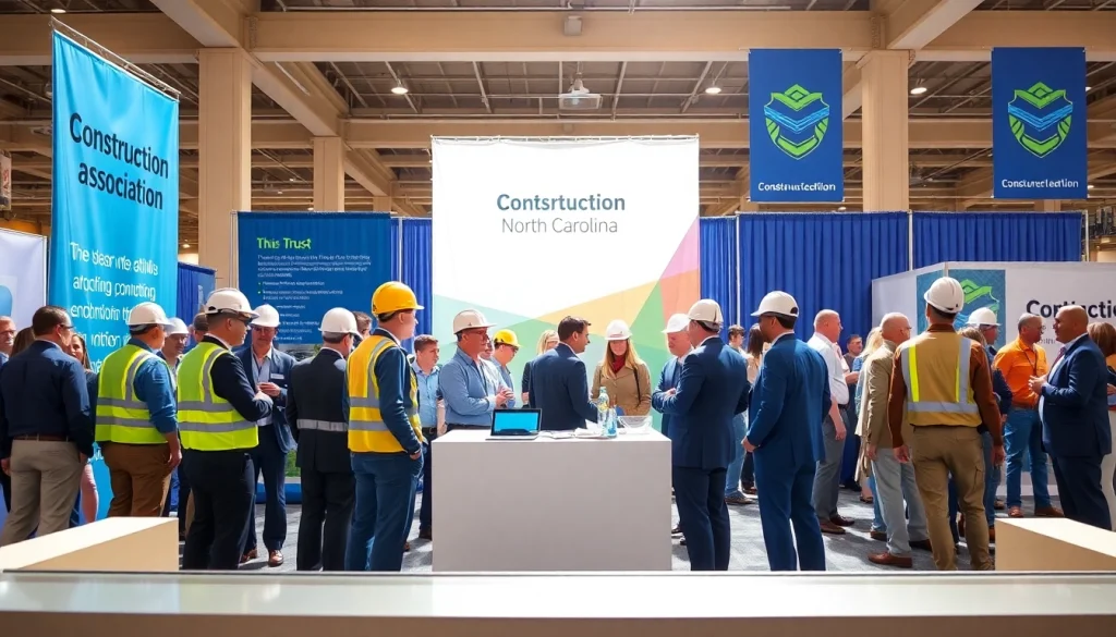Engage with the construction association north carolina at a vibrant conference booth.