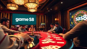 Engaging players at a poker table during an exciting game s8 session, capturing the thrill of gambling.