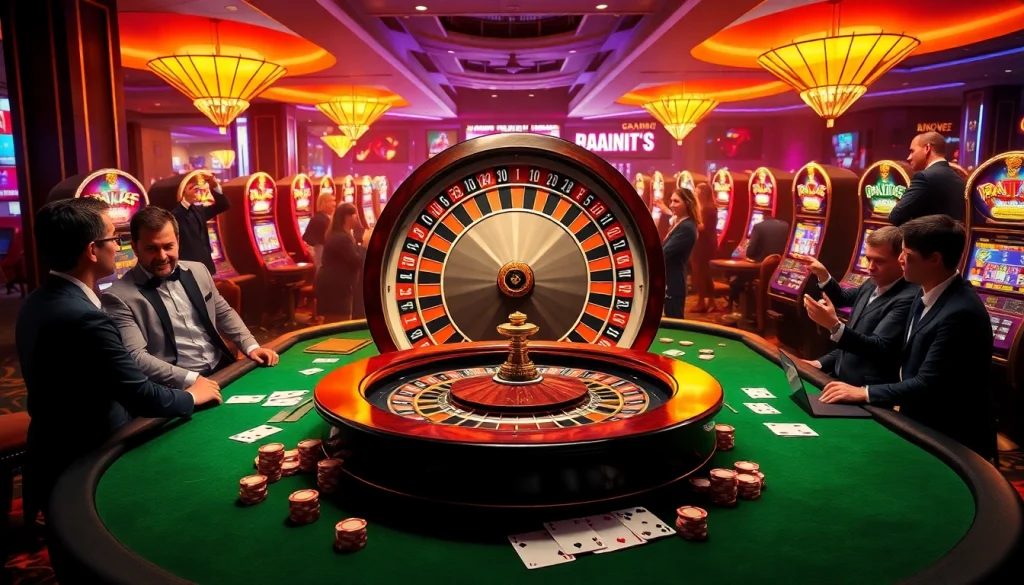 AF88-themed roulette wheel drawing in excited players at a luxurious casino table.