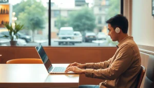 Personas haciendo dinero online desde un café.