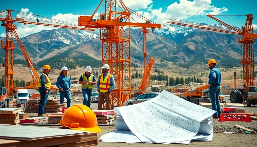Construction association Colorado exemplified by diverse workers collaborating on-site.