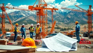 Construction association Colorado exemplified by diverse workers collaborating on-site.