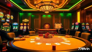 Players engaged at 789win's luxury casino table, symbolizing elite gambling experiences.