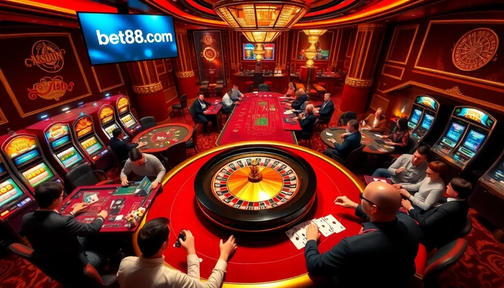 Experience thrilling gaming action at bet88.com with exciting roulette and poker gameplay.