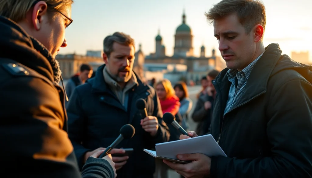 Актуальні новини Сум та області на https://sumytoday.in.ua, журналіст інтерв'ює місцевих жителів.