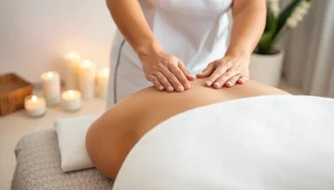 마사지 치료를 받으며 편안해하는 고객의 모습