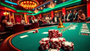 Gamers placing bets at a lively poker table highlighted by https://rikvip.college/ for maximum excitement.