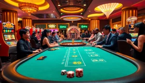 Engaging players partaking in games at Nhà cái vua99's vibrant casino environment.