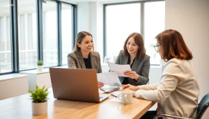 Profesjonalny księgowy świadczący usługi biura rachunkowego w nowoczesnym biurze.