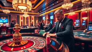 Experience high-stakes gameplay at RR88 with vibrant casino scenes and thrilling action.