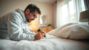 Inspecting a bed for bed bugs at https://affordablebedbugexterminators.com with expert care and attention.
