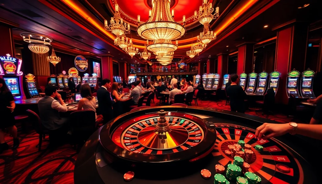 MM88 casino scene featuring vibrant roulette table and excited players betting