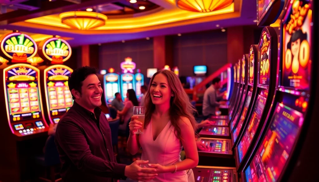 เล่นเกม 918kiss slot ในคาสิโนที่มีบรรยากาศที่น่าตื่นเต้นซึ่งมีผู้คนสนุกสนาน