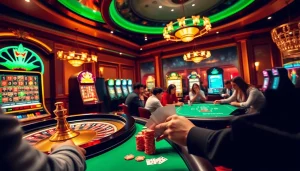 Exciting gameplay at tại 789club with vibrant slot machines and poker tables