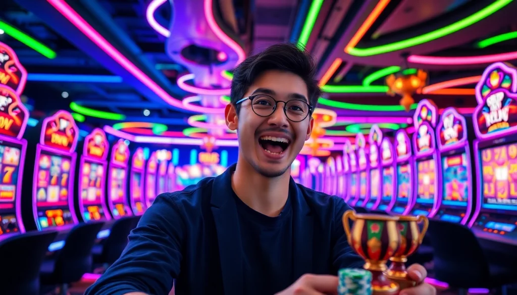 Judi online QQSLOT777 dengan pemain bersemangat dalam lingkungan kasino digital.