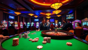Experience the excitement at THABET's vibrant casino with roulette and engaging dealers.