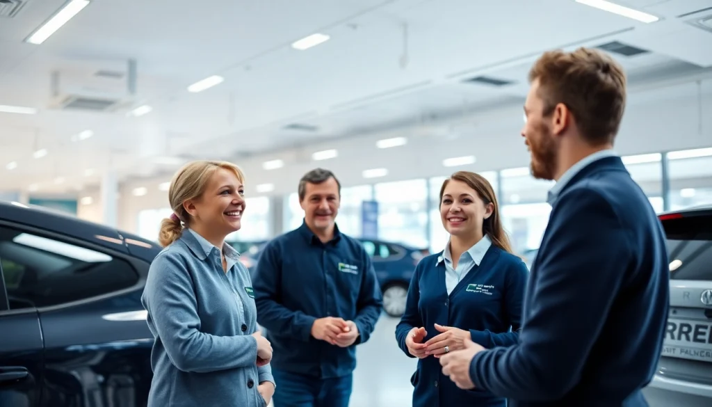 Autoankauf Hamburg: Freundlicher Service bei der Fahrzeugbewertung im Autoankaufszentrum.