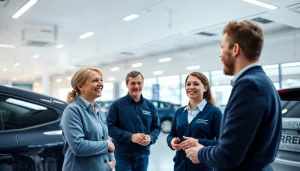 Autoankauf Hamburg: Freundlicher Service bei der Fahrzeugbewertung im Autoankaufszentrum.