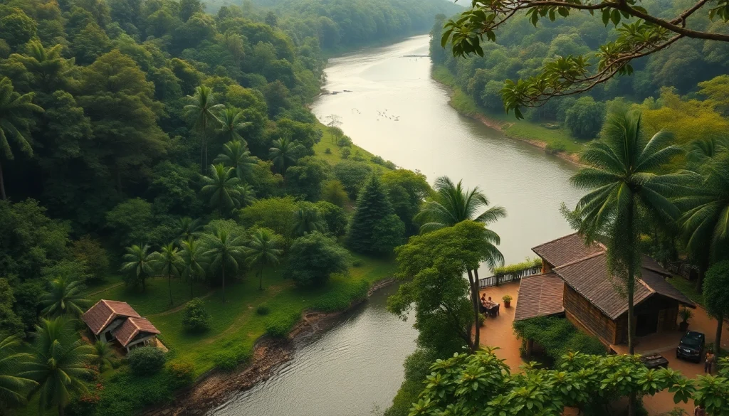 Dandeli Resorts overlooking the Kali River with adventure activities, lush vegetation, and cozy cottages