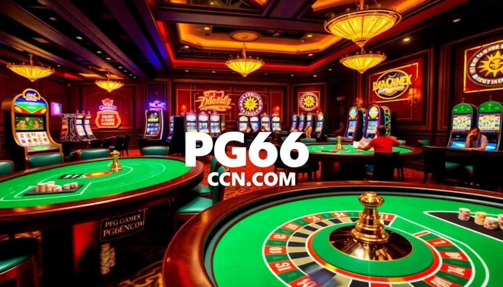 Players enjoying high-stakes gaming at PG66 CN COM's luxurious casino.