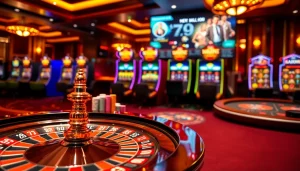 Engage with the excitement of gambling at https://mm88.london/ featuring casino tables and vibrant slot machines.