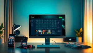 Experience the excitement of nhà cái 789f with a sleek betting platform displayed on a modern computer.