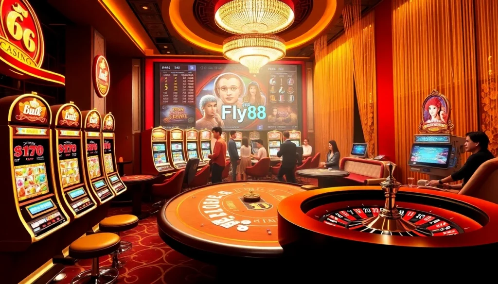 Experience the excitement at Fly88 with dynamic casino games, including slots and poker tables.