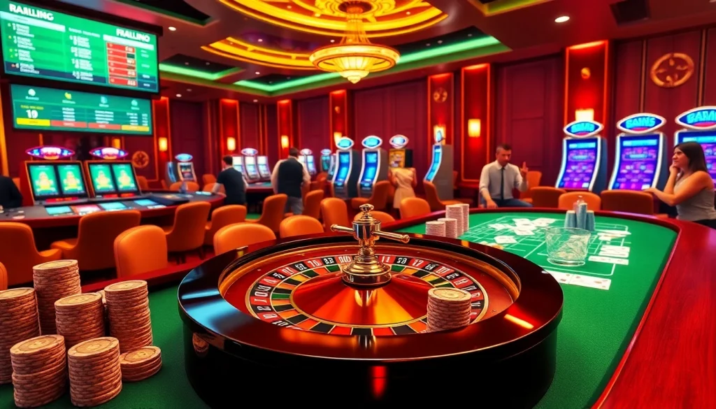 Exciting online gambling scene at https://mm88.london/ featuring roulette and poker games.