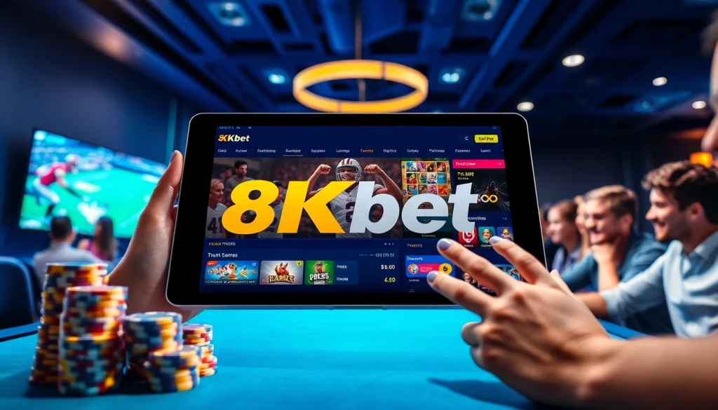 Engaging online betting experience with 8Kbet interface showcasing sports betting and casino games.