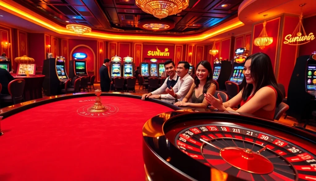 Experience the thrill of casino gaming at Sunwin with elegant tables and exciting players.