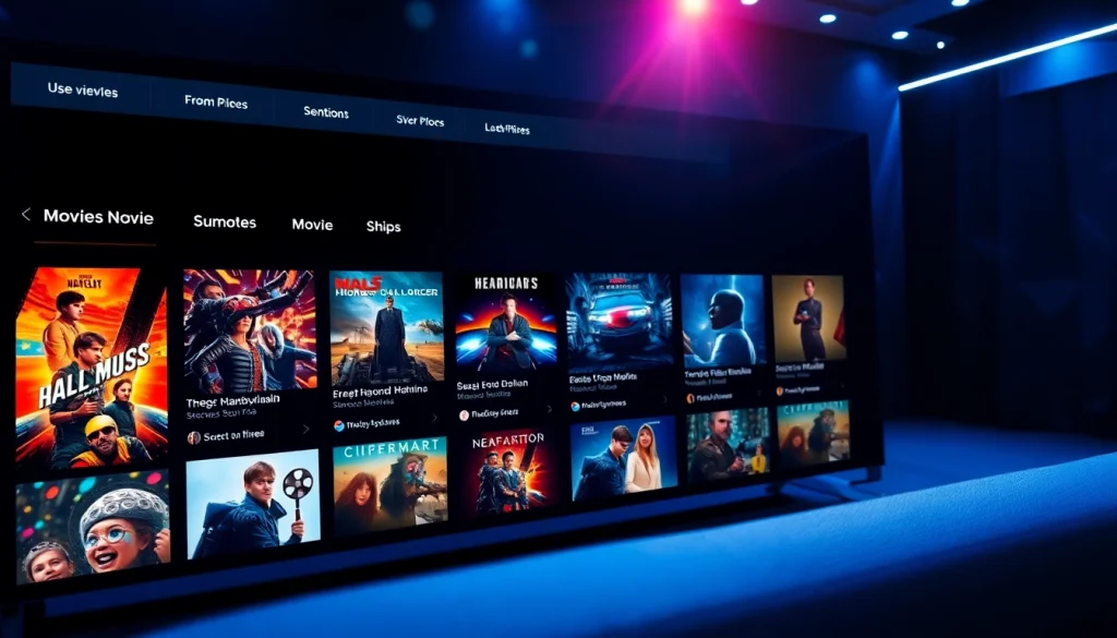 Browse movies on https://bandarlayarkaca21.com with a sleek, modern interface showcasing vibrant thumbnails.