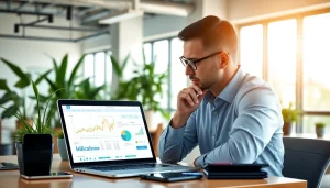 Analyze SEO strategies and digital marketing data in a modern workspace