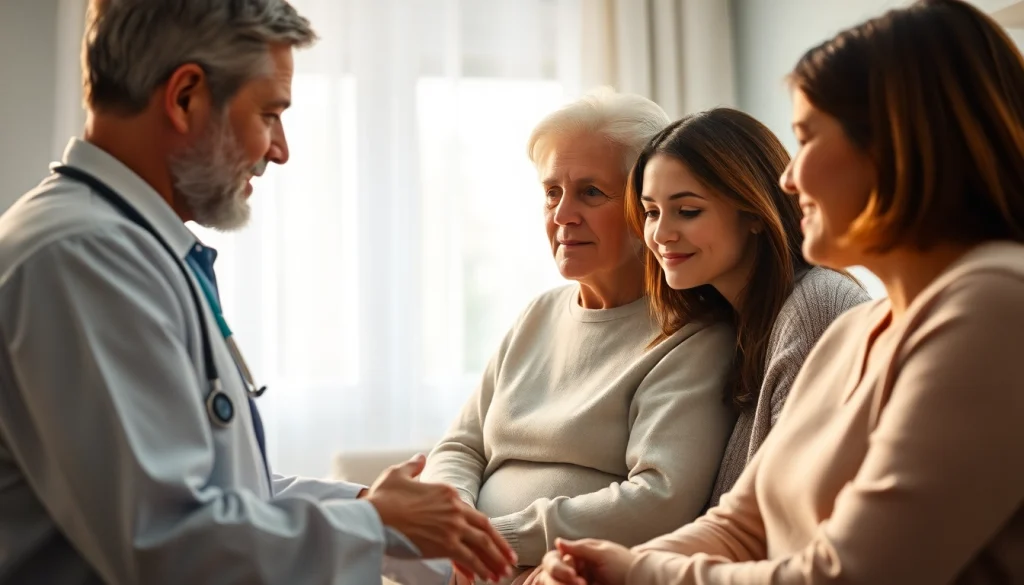 Providing atencion medica a domicilio to a family with a caring doctor, emphasizing home healthcare.