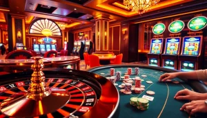 Enjoy an exciting casino experience with "okbay," featuring vibrant tables and thrilling games.