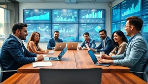 Engaging Business meeting showcasing collaboration among diverse entrepreneurs in a modern office.