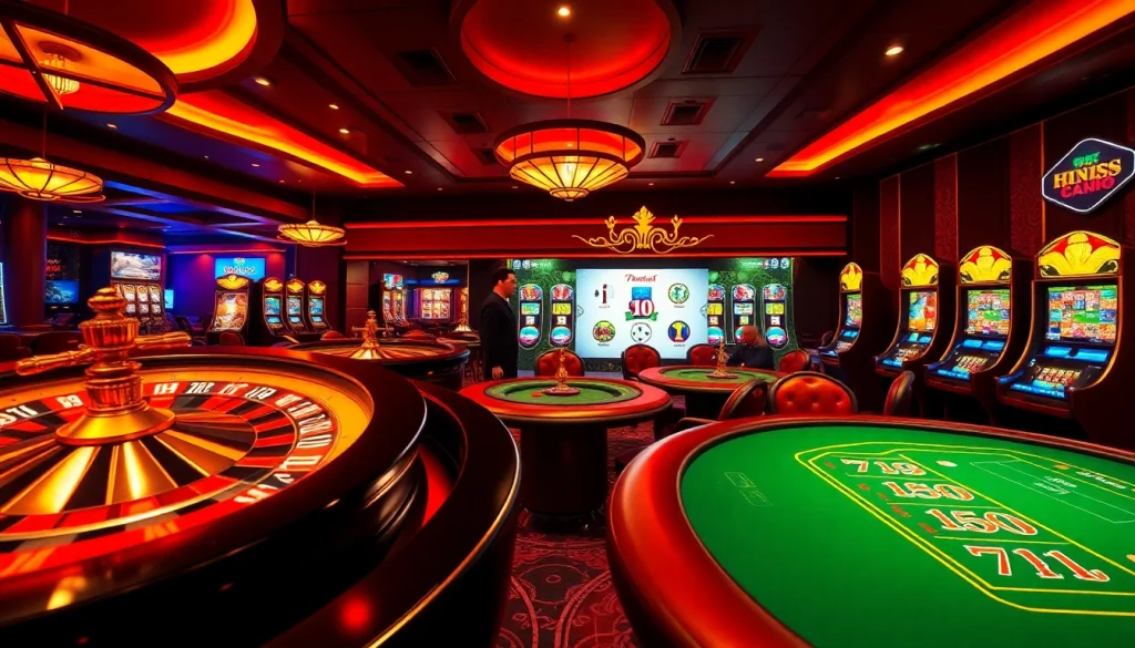 Experience the thrill of gaming at uu88 with vibrant slot machines and engaged poker players.