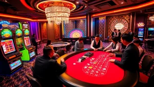 Experience the thrill of gaming at the NEW88 casino with vibrant tables and exciting atmosphere.