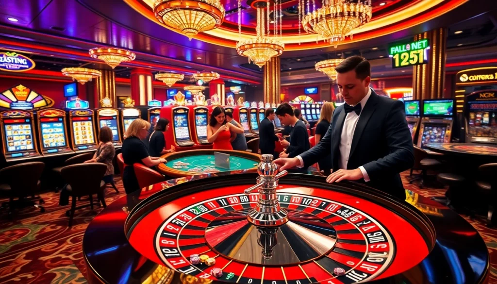 Engage with the exciting atmosphere of high-stakes betting at https://79king2.sa.com/, showcasing vibrant casino tables and players in action.