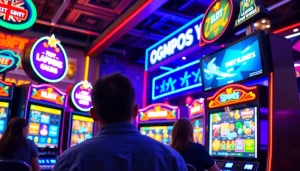 Menggambarkan pengalaman bermain petanitoto dengan mesin slot digital yang berwarna-warni.