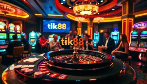 Trải nghiệm những khoảnh khắc đầy hồi hộp tại casino tik88 với các trò chơi sống động và người chơi ở bàn roulette.