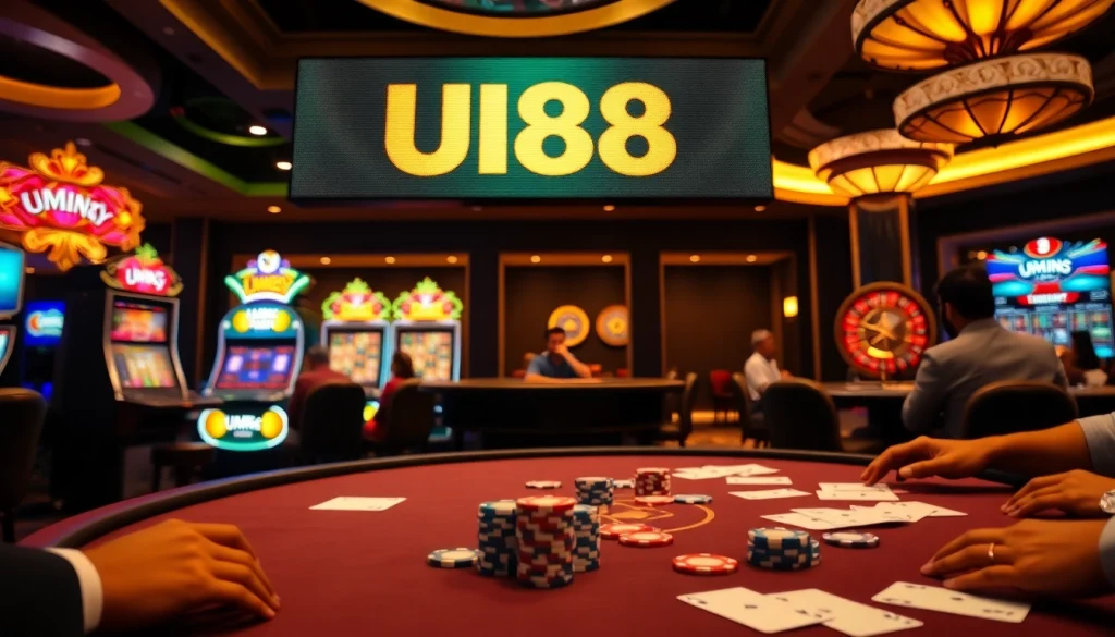 Experience the excitement of gambling at UU88 with vibrant tables and dazzling slot machines.