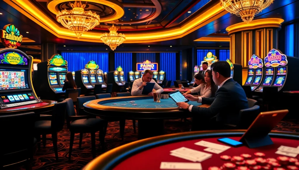 Experience the thrill of RAJABARONG with excited players at luxurious casino tables.