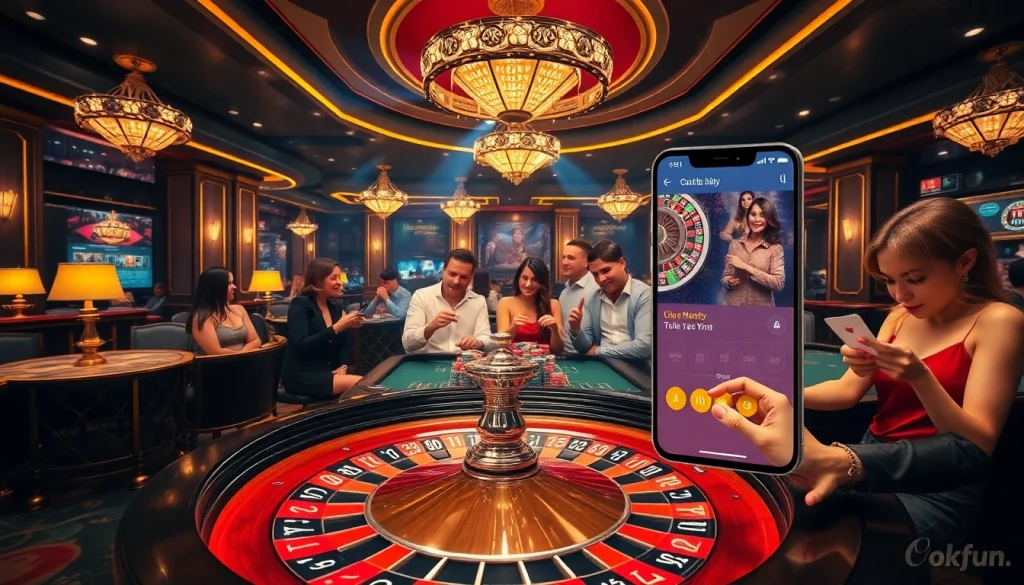 Experience the excitement of wagering at https://okfun.baby/ while at a lively casino table.