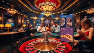 Experience the excitement of wagering at https://okfun.baby/ while at a lively casino table.