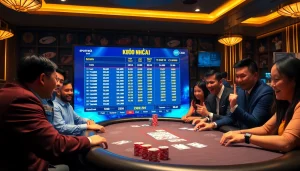 Engage with kèo nhà cái through an immersive casino betting environment featuring intense player focus and dynamic betting screens.